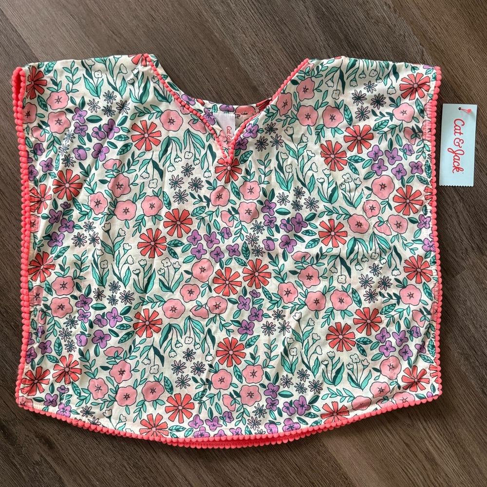 Cat & Jack Girls Floral Bathing Suit Cover Up Dress 12-18 months